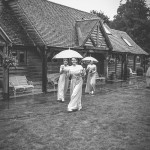 Bridesmaids with umbrellas