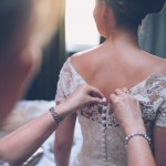Button detail of wedding dress