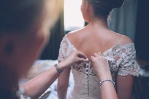 Button detail of wedding dress