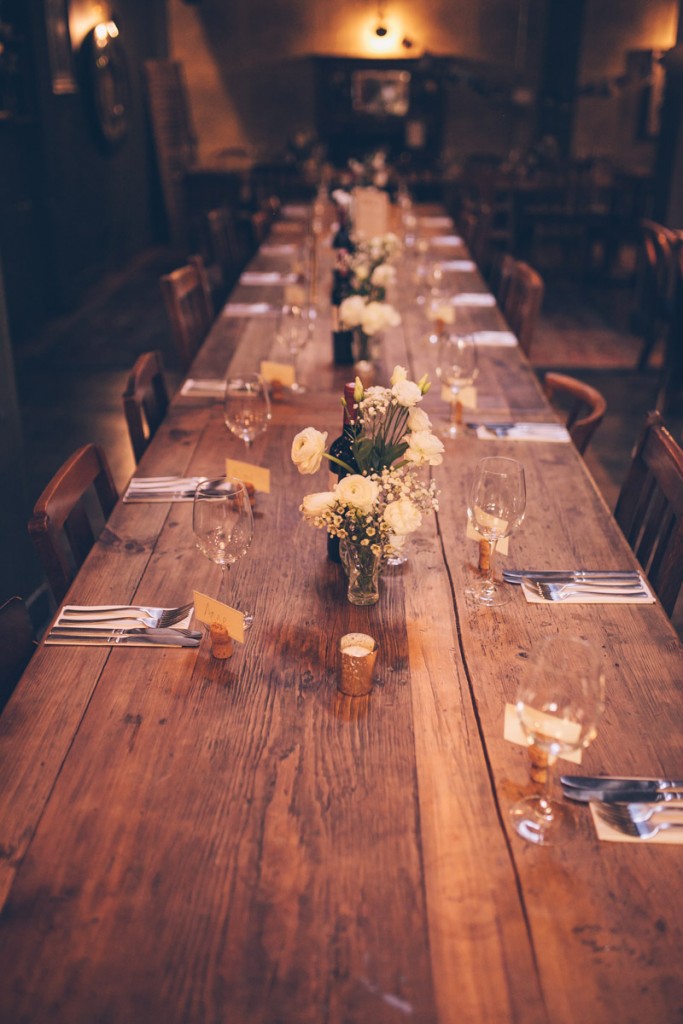 Reception dinner table