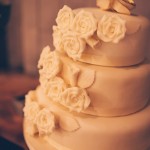 Wedding cake with icing roses