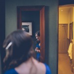 Bridesmaid in mirror