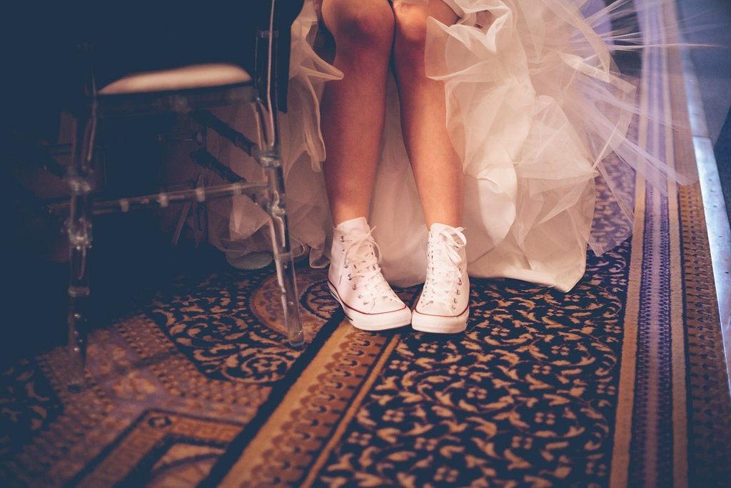 Bride wearing converse