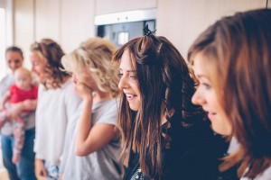 Bridesmaids receiving gifts