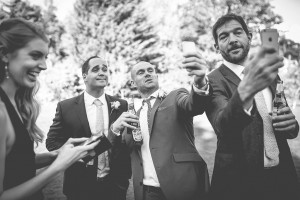 Guests in garden selfie