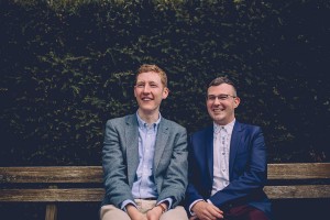 Couple portrait on bench