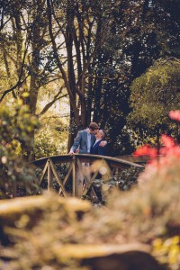 Couple portrait on bridge