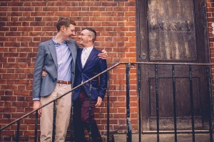 Couple portrait on steps