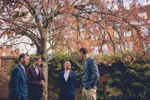 Couple and witnesses by tree