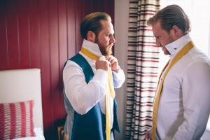 Groom getting ready