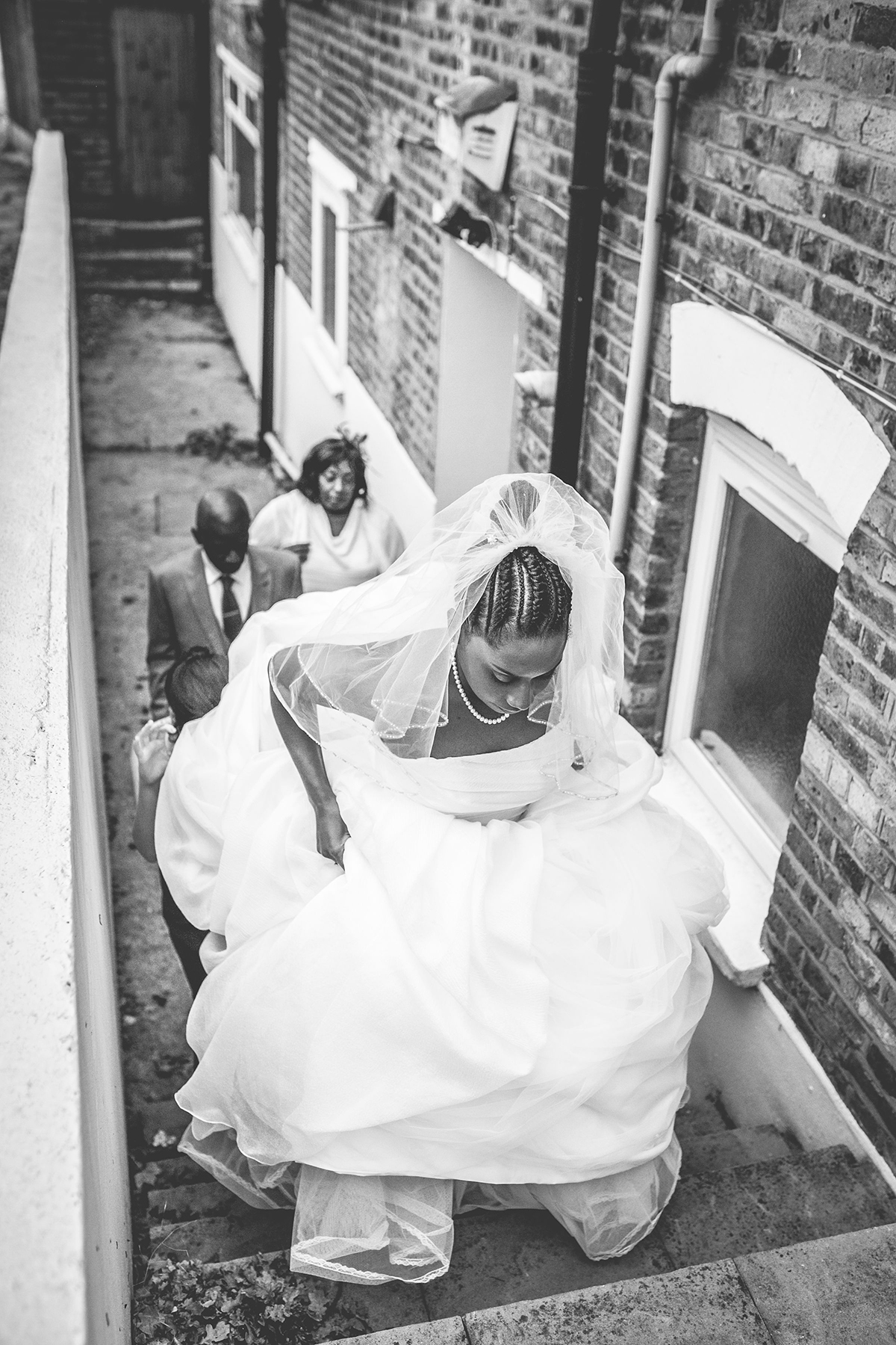 bride walking wedding photography